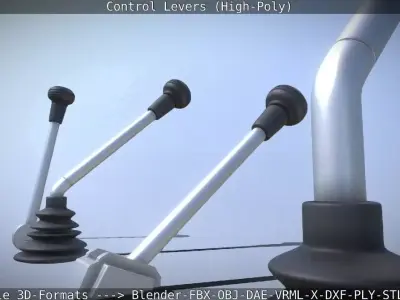 Control Levers High-Poly 3D model