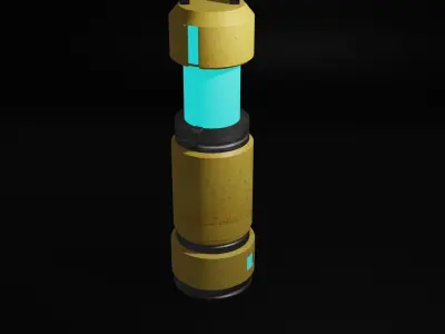 sci fi atomic battery Low-poly 3D model