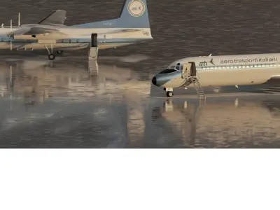 Fokker F-27-200 and Douglas DC-9S 3D model
