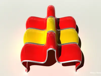 Seating Unit Low-poly 3D model