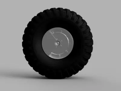 Offroad rim and tire for 1 to 24th scale modeling vehicle 3D print model
