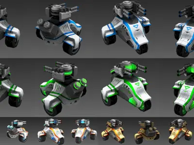 S Tank SciFi - Ultimate Game-Ready War Machine  Low-poly 3D model