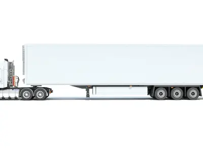 Truck with Reefer Refrigerator Trailer 3D model purchase