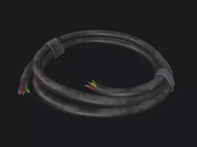 Cable coil Low-poly 3D model