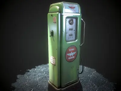 Gas pump national gasoline A62 Low-poly 3D model
