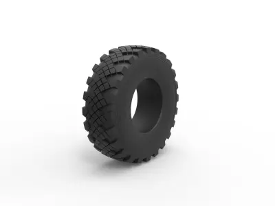 Military Ural tire KAMA-1260 Scale 1 to 25 3D print model