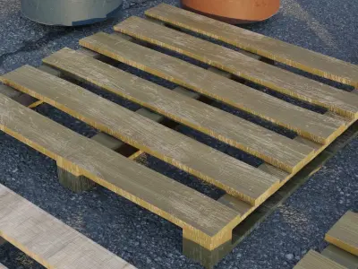 Pallets PBR game ready set of wooden Low-poly 3D model