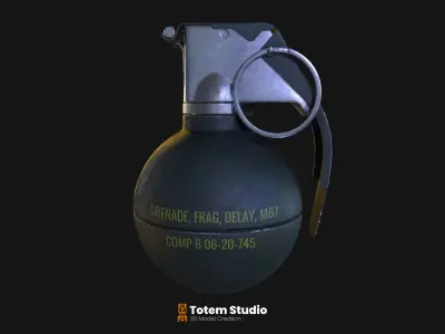 M67 Frag Grenade Low-poly 3D model get