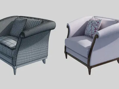 Arm chair-1 3D model