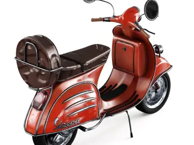 Vintage moto vespa bike 3D model