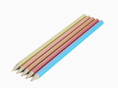 Color Pencils 10 pcs Low-poly 3D model