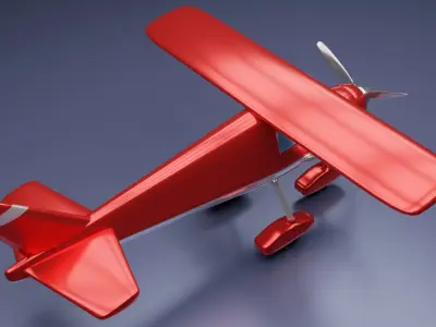 Toon Cessna Caravan Airplane Low-poly 3D model