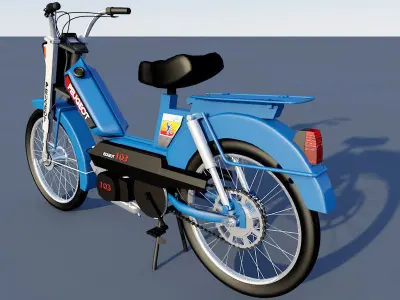 peugeot 103 motorcycle 3D model