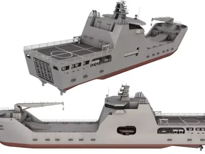 LST 100 - Landing Ship Transport  3D model