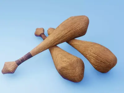 Medieval Stylized  Weapon Bat  Low-poly 3D model