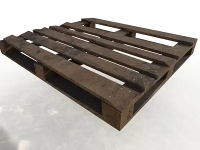 Damaged pallet Low-poly 3D model