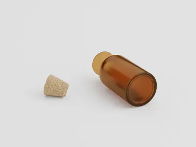 Medical Lab Chemical Bottle low poly Realistic 3D model Low-poly 3D model
