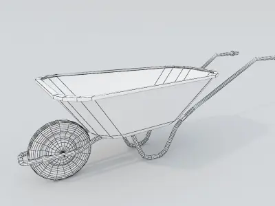 Old Wheelbarrow Free low-poly 3D model