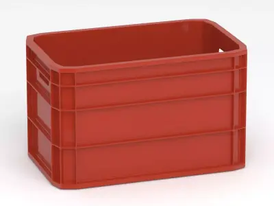 Portable Plastic Crate red 3D model