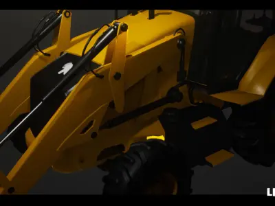 Driveable Animated Excavator Dozer with Material Variations Low-poly 3D model purchase