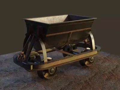 Old Mine Cart Low-poly 3D model purchase