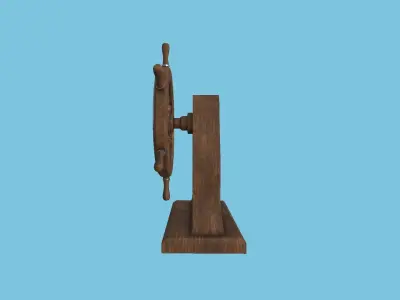 Pirate Ship Wheel 01 - Dark Wood- Helm Interior Parts Low-poly 3D model