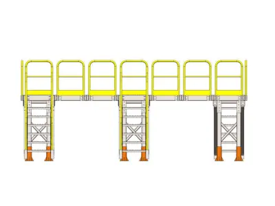 Escadas de cruzamento de esteiras Low-poly 3D model