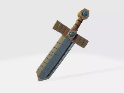 Lowpoly fantasy sword 3D model