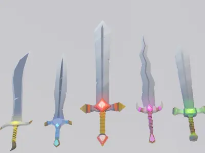 Game ready Swords mini pack Low-poly 3D model