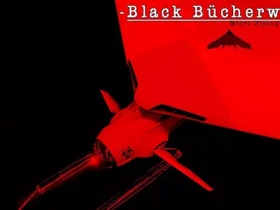 Black Bucherwurm Low-poly 3D model
