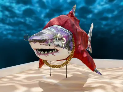Gangster Shark Low-poly 3D model