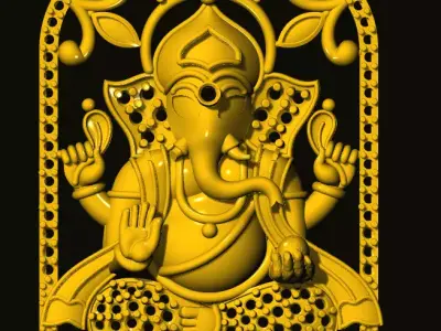 ganesh ganesha in gold 3D print model