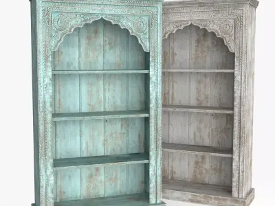 Vintage Bookcase Shelf Low-poly 3D model