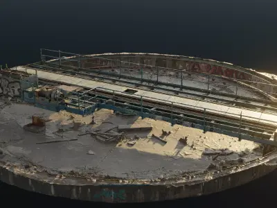 Abandoned railway turntable 3D model