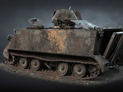 M113 APC Destroyed Game Ready Low-poly 3D model
