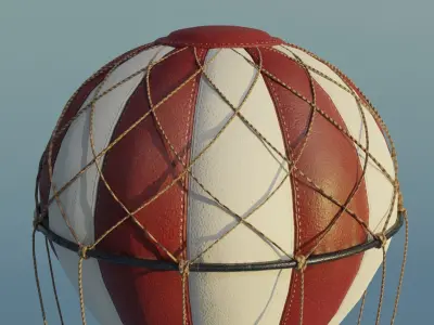 Hot Air Balloon Low-poly 3D model 4