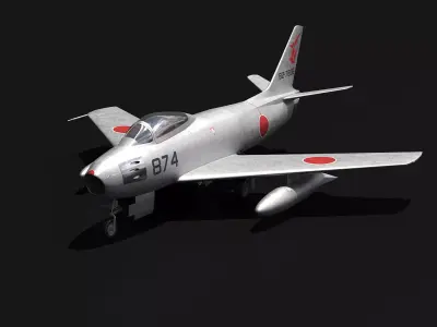 F-86 Sabre JASDF Low-poly 3D model