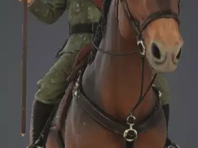 soldier on his horse  3D model