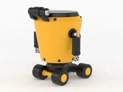 Robot on wheels 3D model purchase