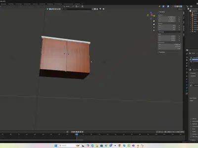 Wooden Kitchen Cabinet or Bathroom Marble Countertop Free 3D model
