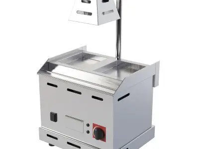 Electric Fryer and Grill Set 3D model