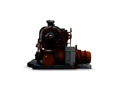 SciFi Industrial Generator Unit Low-poly 3D model