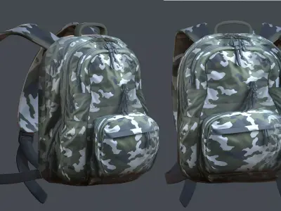Backpack Camping Generic military human bag storqge baggage Low-poly 3D model order