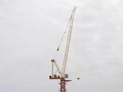 Luffing Jib Tower Crane 2 with External Climbing Frame 3D model