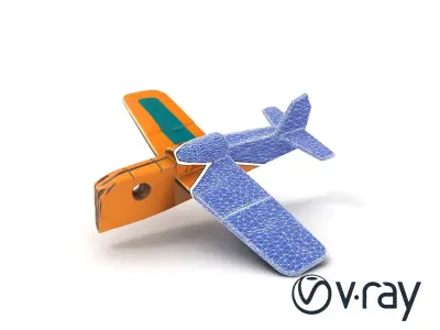 Cardboard Airplane Craft Design model pack Low-poly 3D model