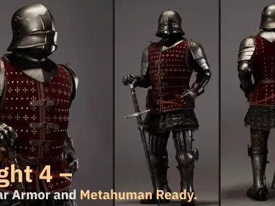 Knight 4 - Metahuman and Customization System Low-poly 3D model