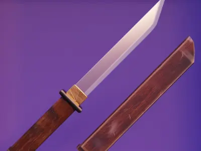 Tanto Blade Low-poly 3D model
