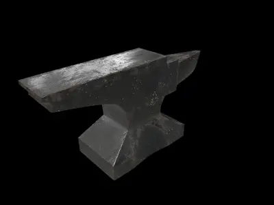 Scratched anvil Low-poly 3D model