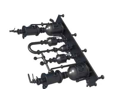 distillation machine - sci fi tank - cylindrical tank 3D print model