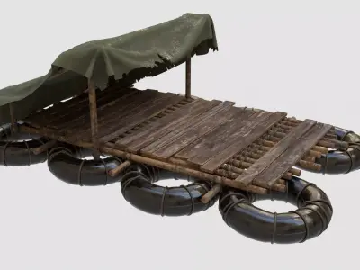 Survival Raft Ver 01 Low-poly 3D model